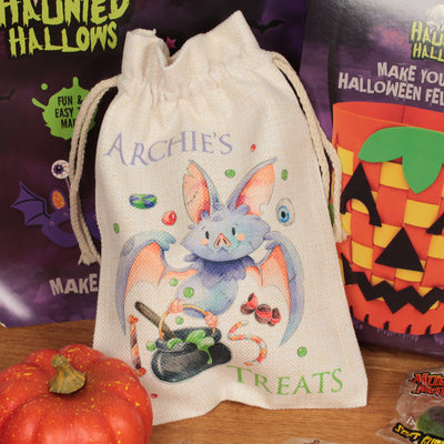 Personalised Halloween Bat Trick or Treat Gift Bag-Love Lumi Ltd