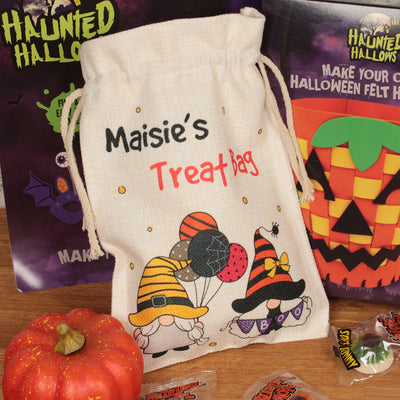 Personalised Halloween Gnome Trick or Treat Gift Bag-Love Lumi Ltd