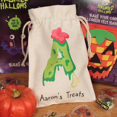 Personalised Halloween Zombie Alphabet Trick or Treat Gift Bag-Love Lumi Ltd