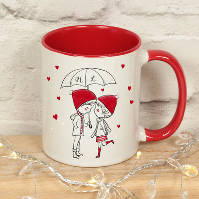 'Raining Hearts' Couples Gift Mug-Love Lumi Ltd