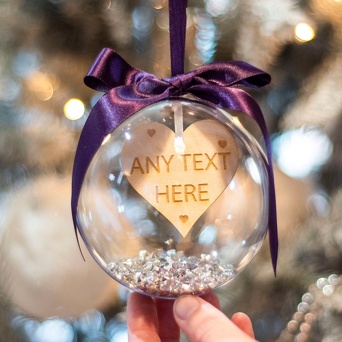 ANY TEXT Christmas Tree Bauble-Love Lumi Ltd