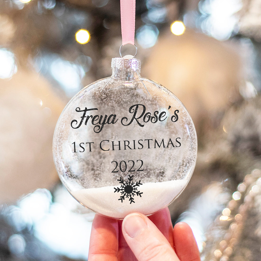 Baby's 1st Christmas Glass Glitter Filled Bauble-Love Lumi Ltd