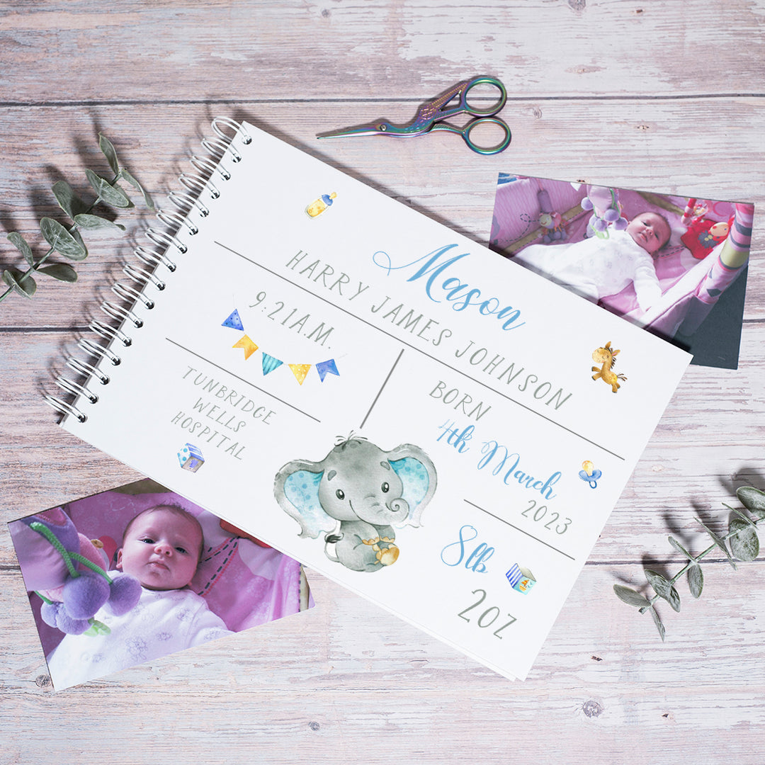 Baby Stats Cute Photo Animal Album Memory Scrapbook-Love Lumi Ltd