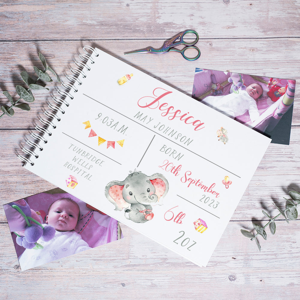 Baby Stats Cute Photo Animal Album Memory Scrapbook-Love Lumi Ltd