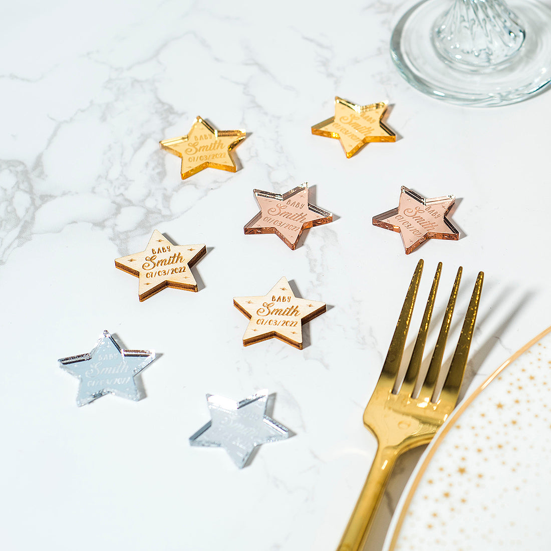 Personalised Star Baby Shower Table Scatter Confetti Favour Decorations-Love Lumi Ltd