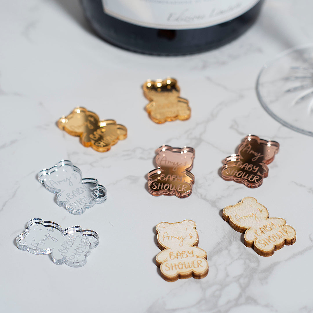 Personalised Teddy Baby Shower Table Scatter Confetti Favour Decorations-Love Lumi Ltd