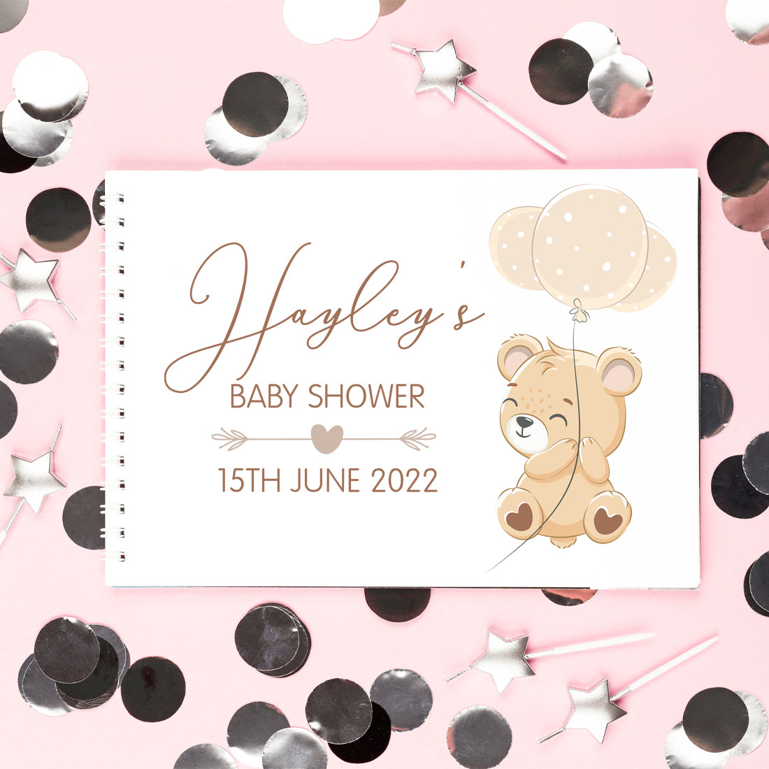 Personalised Teddy Bear Baby Shower Guest Book-Love Lumi Ltd