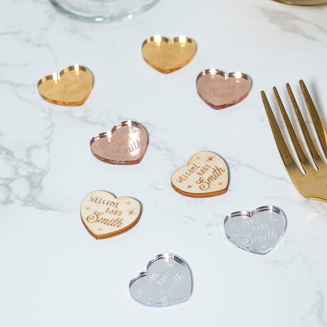 Personalised Welcome Baby Shower Table Scatter Confetti Favour Decorations-Love Lumi Ltd
