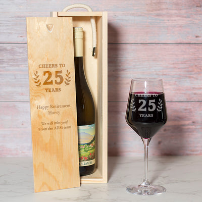 Cheers Retirement Wine Bottle Gift Box and Glass-Love Lumi Ltd