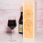 Birthday Sparkly Circle Wine Bottle Gift Box and Glass-Love Lumi Ltd