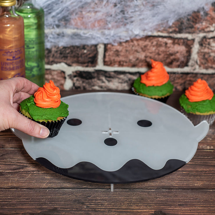 Halloween Face Acrylic Single Tier Party Cake Cupcake Stand **Choice of Designs**-Love Lumi Ltd