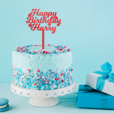 Acrylic Happy Birthday Stars Cake Topper-Love Lumi Ltd