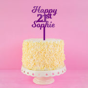 Acrylic Classic Name and Birthday Age Birthday Cake Topper-Love Lumi Ltd