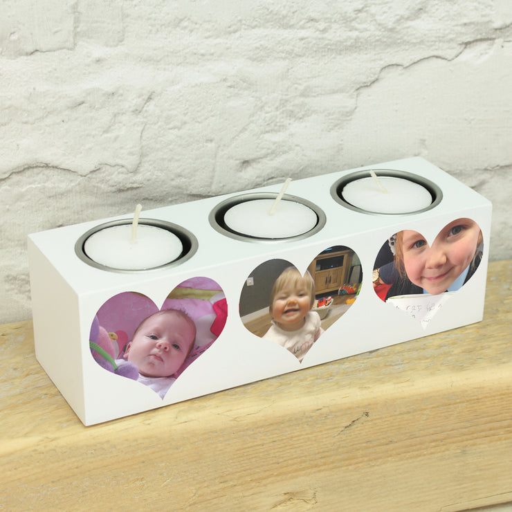 Personalised Photo Triple Candle Tealight Holder-Love Lumi Ltd