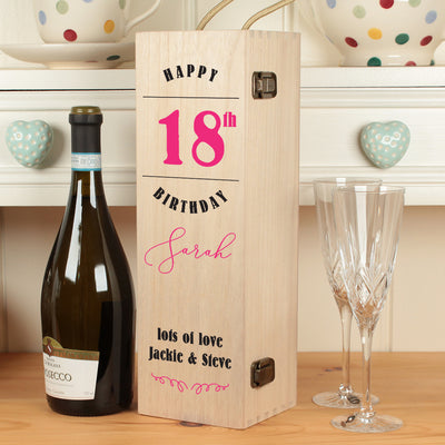 18th 21st 30th 40th 50th Birthday Hinged Wooden Champagne Bottle Box-Love Lumi Ltd