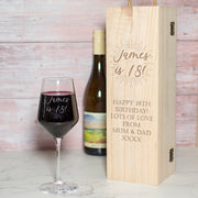 Personalised Sunburst Birthday Engraved Champagne Bottle Box and Glass Gift Set-Love Lumi Ltd