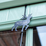 Personalised Family Name Christmas Reindeer Metal Wreath Door Hanger-Love Lumi Ltd