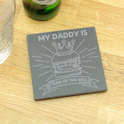 Personalised Engraved King of the BBQ Barbecue Grill Slate Coaster-Love Lumi Ltd
