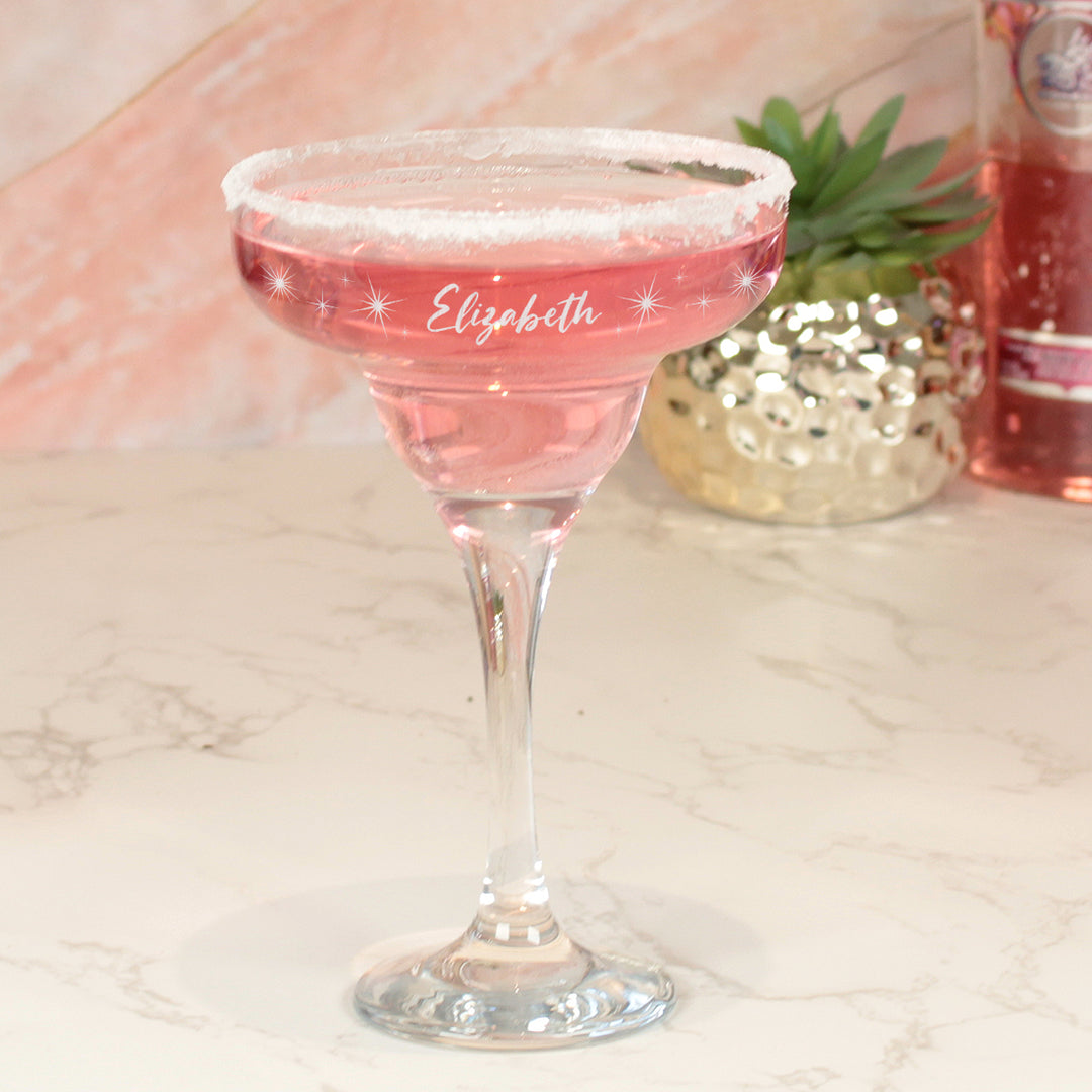Any Name and Stars Engraved Cocktail Glass-Love Lumi Ltd