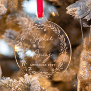 Christmas Couple or Family Acrylic Christmas Tree Decoration Bauble-Love Lumi Ltd