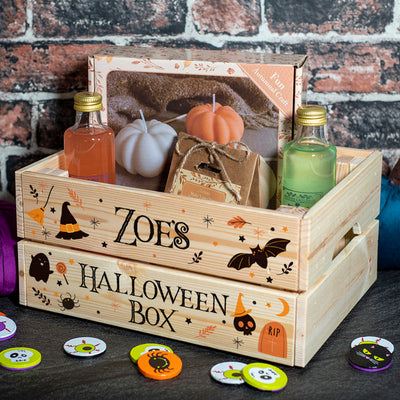 Bats and Witches Halloween Trick or Treat Hamper Gift Crate-Love Lumi Ltd