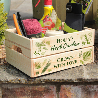 Personalised Herb Garden Gift Treat Hamper Crate-Love Lumi Ltd