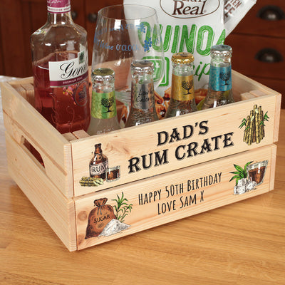 Personalised Rum Bar Treat Hamper Gift Crate-Love Lumi Ltd