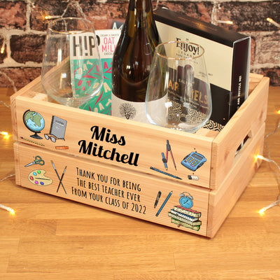 Personalised Teacher Hamper Treat Gift Box Crate-Love Lumi Ltd