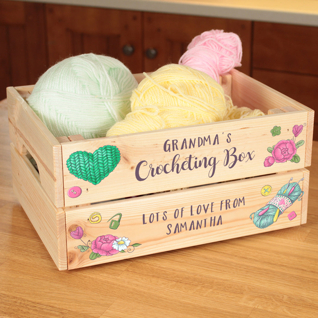 Crochet Gift Treat Storage Box Crate-Love Lumi Ltd