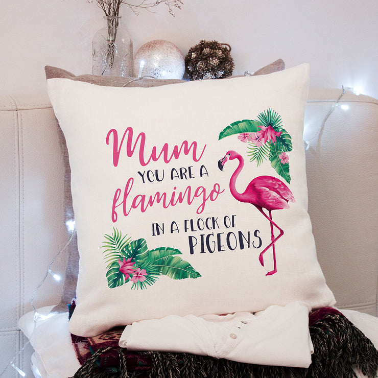 Personalised Flamingo Super Soft Large Cushion Cover-Love Lumi Ltd