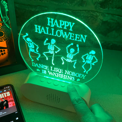Bluetooth Music Dancing Skeletons Halloween Neon Light Colour Changing Speaker-Love Lumi Ltd