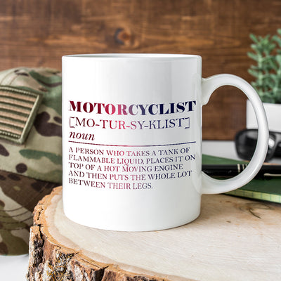 Motorcyclist Dictionary Meaning Definition Mug Motorbike Gift-Love Lumi Ltd