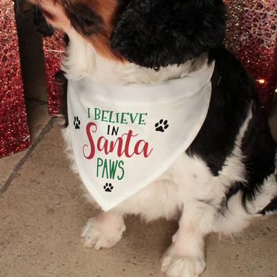 I Believe in Santa Paws Christmas Pet Dog Bandana and Neck Strap Collar-Love Lumi Ltd