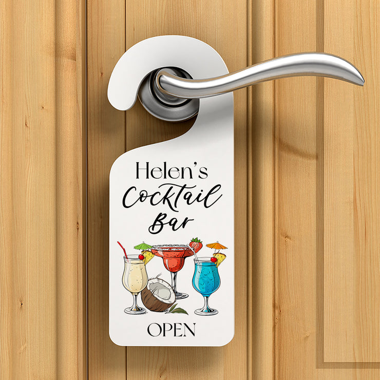 Personalised Cocktail Bar Acrylic Door Hanger Sign-Love Lumi Ltd
