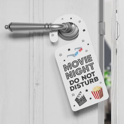 Movie Night Do Not Disturb Acrylic Door Hanger Sign-Love Lumi Ltd