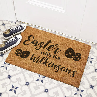 Personalised Family Easter With Welcome Indoor Doormat-Love Lumi Ltd