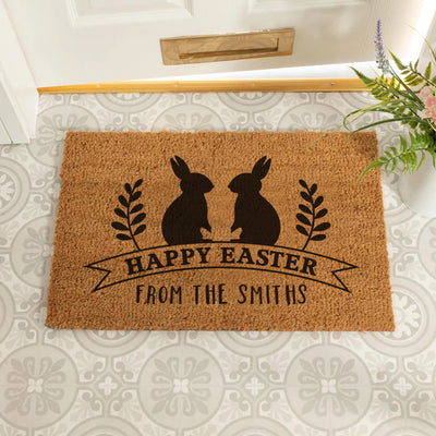 Bunnies Happy Easter Welcome Indoor Doormat-Love Lumi Ltd