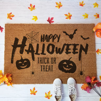 Happy Halloween Trick or Treat Pumpkin Doormat-Love Lumi Ltd