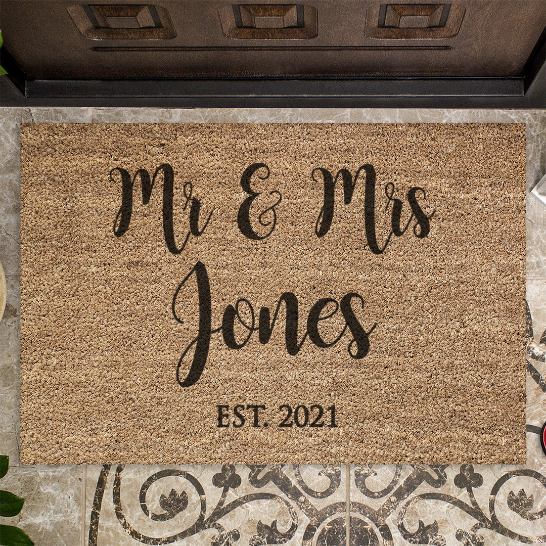 Personalised Mr & Mrs Door Mat-Love Lumi Ltd
