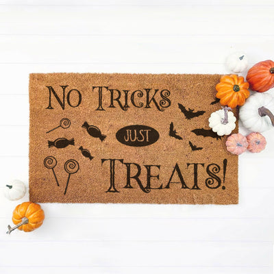 No Tricks Just Treats Halloween Trick-or-Treat Doormat-Love Lumi Ltd