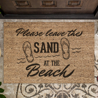 Leave the Sand at the Beach Coir Door Mat-Love Lumi Ltd