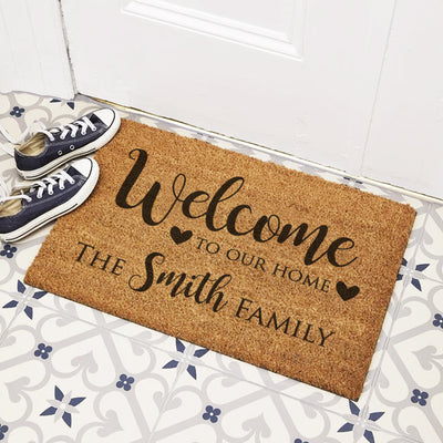 'Welcome to our Home' Indoor Door Mat-Love Lumi Ltd