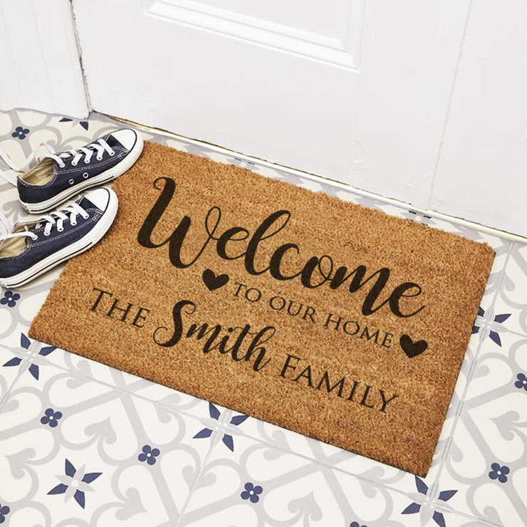 'Welcome to our Home' Indoor Door Mat-Love Lumi Ltd