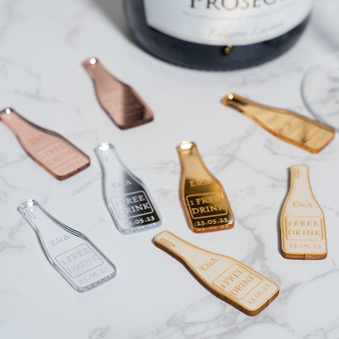 Personalised Wine Bottle Wedding Favour Drinks Tokens-Love Lumi Ltd