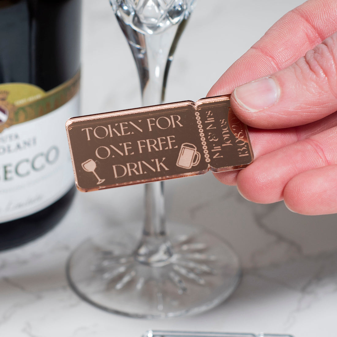 Personalised Retro Ticket Wedding Favour Drinks Tokens-Love Lumi Ltd