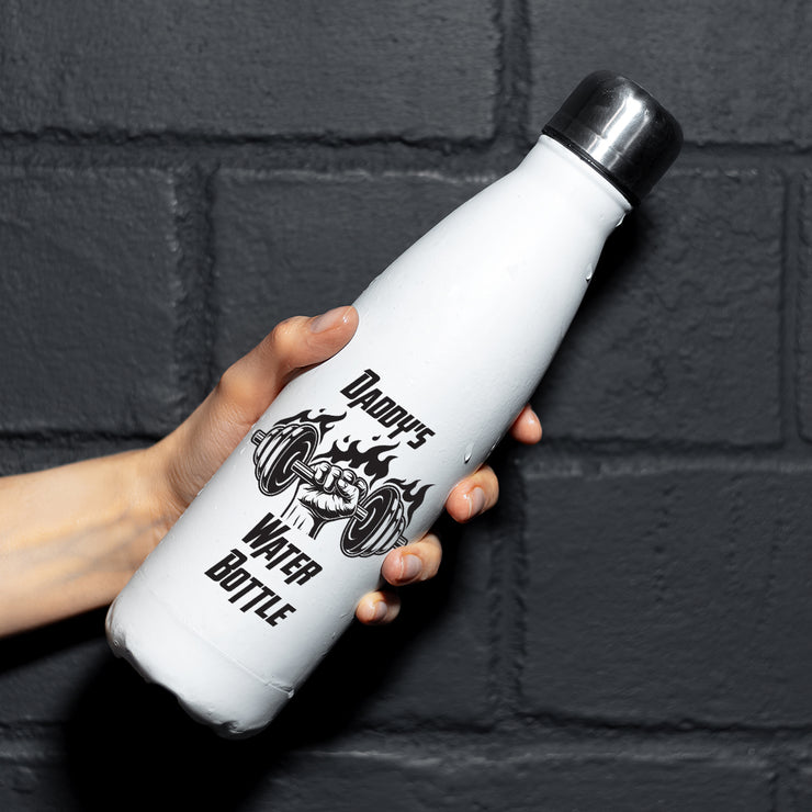 Personalised White Dumbbell Gym Workout 500ml Drinks Bottle-Love Lumi Ltd