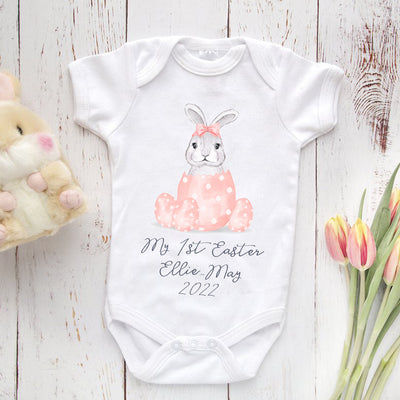 Personalised Watercolour Easter Bunny Baby Grow-Love Lumi Ltd