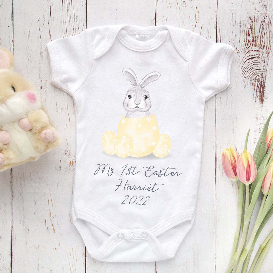 Watercolour Easter Bunny Baby Grow-Love Lumi Ltd