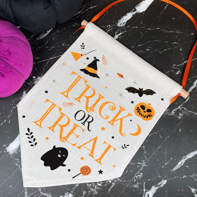 Personalised Halloween Bats and Witches Hanging Wall Flag Decoration-Love Lumi Ltd