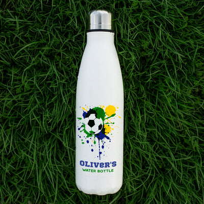 Personalised White Football 500ml Drinks Bottle-Love Lumi Ltd